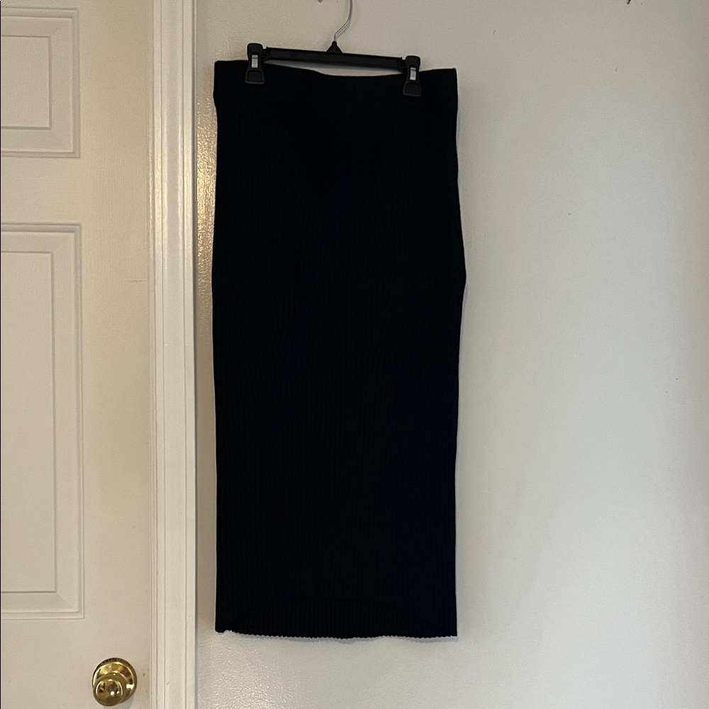 a new day Black Midi Skirt